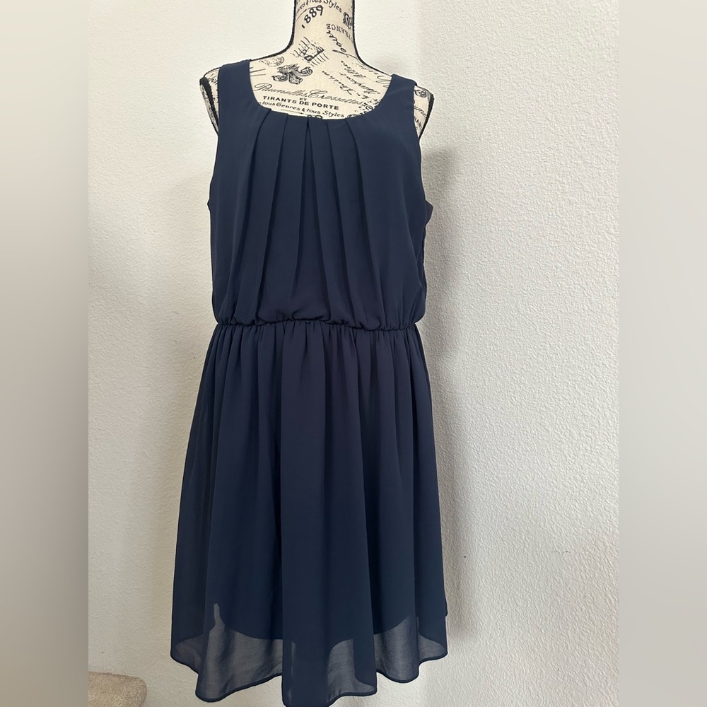 BCX Navy Blue Sleeveless Dress
